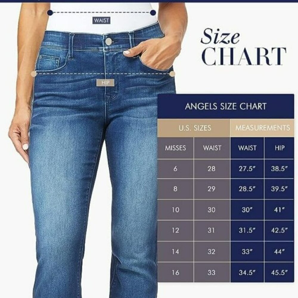 NWT Angels Forever Young Women's High Rise Tummy Tech Panel Denim Skinny Jeans - Picture 3 of 4
